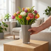 Article Vase "Fizzy" Ø13,5cm H20cm gris platine 1 pc