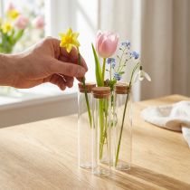 Article Vase décoratif tube à essai avec couvercle en liège Ø4cm H18cm 6 pcs