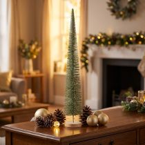 Article Sapin de Noël artificiel avec socle en bois pour décorations de Noël, 80 cm