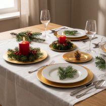 Article Petites assiettes décoratives rondes et brillantes, 17 cm, lot de 6