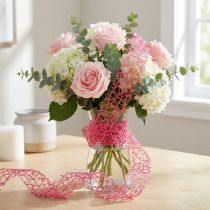Article Ruban en maille rose 40 mm 10 m