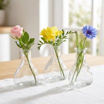 Article Mini vases en verre pour une décoration de table moderne et des touches élégantes, 11 cm, lot de 6
