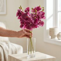 Article Orchidées artificielles fleurs artificielles violettes comme de vraies 56cm 3 pcs