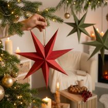 Article Étoile de Noël en papier avec du jute pour une décoration festive