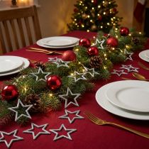Article Étoiles déco de Noël à paillettes Argent 4,5cm 120pcs
