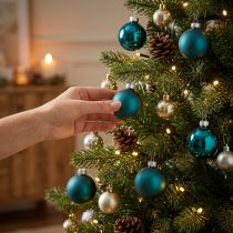 Article Boules de Noël, mates et brillantes, petites décorations de Noël, 4 cm, lot de 24.