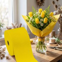 Article Crêpe Fleur jaune L10cm grammage 128g/m² L250cm 2 pièces