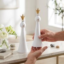 Article Décoration Prince Grenouille Figurine Décoration Grenouille Or Blanc H19,5 cm 2pcs