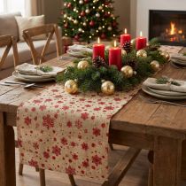 Article Chemin de table Chemin de table de Noël Flocons de neige 48×450cm