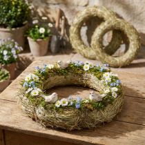 Article Couronnes de paille, décoration de table, matériau naturel, Ø 31-32 cm, lot de 5