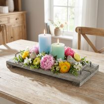 Article Décoration de table, plateau décoratif en shabby chic, plateau avec pieds, décoration en bois 40cm