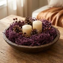 Article Coton de mûrier couleur aubergine, matière décorative naturelle, souple et polyvalente, 150 g