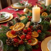 Article Ensemble de décorations de tranches d'orange séchées avec cannelle et étoiles pour une décoration de table festive 70 g