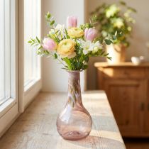 Article Mini vase en verre vase à fleurs violet Ø7,5cm H15cm