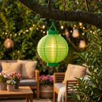 Article Lampion LED avec solaire 20cm vert