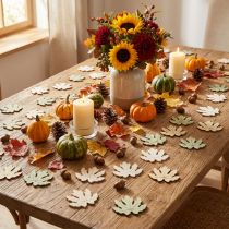 Article Décoration de table automne décoration dispersée décoration en bois feuille d'érable 4cm 72 pcs