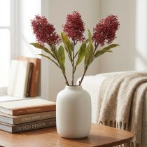 Article Fleurs artificielles Skimmie bordeaux Skimmia japonica aspect sec 59 cm, lot de 3
