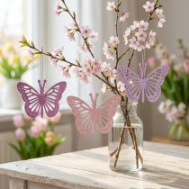 Article Déco papillons déco cintre violet/rose/rose 12cm 12pcs