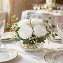 Article Véritables têtes de roses Infinity Roses Blanc Premium Ø8,5 cm 4 pcs