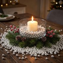 Article Perles décoratives brillantes blanches de 4 à 8 mm (1 l)