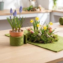 Article Ruban feutre ruban de laine vert vert mousse W7/15cm L1m/1m lot de 2