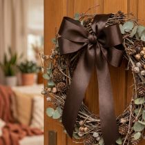 Article Ruban décoratif en taffetas, marron, largeurs variées, 50 m