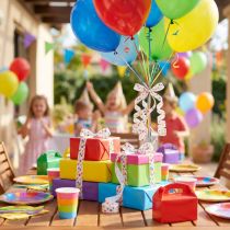 Article Ruban à friser avec ballons ruban décoratif blanc, coloré 10mm 250m