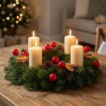 Article Mini boules de Noël artificielles rouges en forme de baies, 2 cm, lot de 48.
