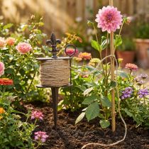 Article Cordon de jute sur bobine en fonte vintage 12×4,5×32cm