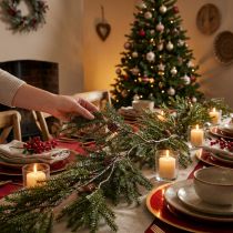 Article Guirlande de sapin artificiel avec pommes de pin, 165 cm, décoration de Noël