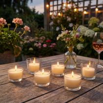 Article Bougies chauffe-plat parfumées à la citronnelle pour des soirées romantiques à la maison ou au jardin, 25 mm, 7 cm de hauteur, lot de 18.