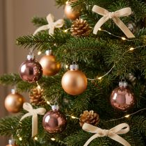 Article Boules de Noël en verre rose abricot mix mini Ø3cm 22 pcs