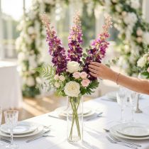 Article Delphinium décoratif artificiel pour une touche florale élégante, 79 cm, lot de 3