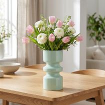 Article Vase à Fleurs en Métal émaillé Vert Menthe Ø9cm H17.5cm