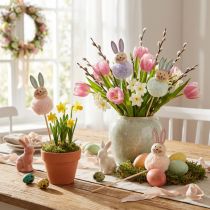 Article Figurines de lapins de Pâques tout doux pour des fêtes de Pâques joyeuses, décoration de chambre, 34 cm, lot de 12