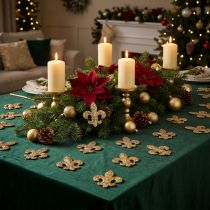 Article Décoration de table en bois Décoration de table en bois Lys de Noël doré 4cm 72 pcs