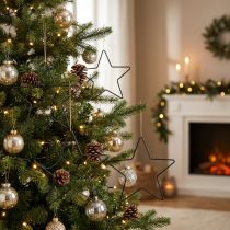Article Décoration étoiles en métal noir 20 cm – Lot de 6