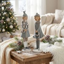 Article Figurines déco hiver figurines enfants filles H19cm 2pcs