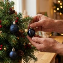 Article Mini boules de Noël mélange incassable bleu Ø3cm 14 pcs