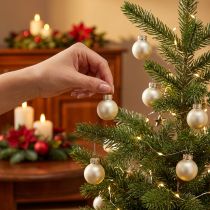 Article Mini boules de sapin de Noël boules de sapin en perles de verre Ø2,5cm 22 pcs