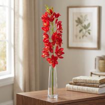 Article Orchidée Cymbidium rouge 78 cm