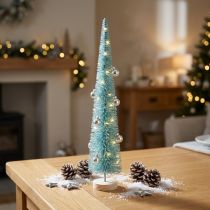 Article Sapin de Noël artificiel, fin, avec base en bois, 40 cm
