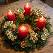 Article Boules de Noël sur fil de verre miroir baies doré 2,5cm 140 pcs
