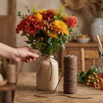 Article Fil à mèche, cordon de laine marron, 55 m, ficelle décorative pour l'art floral et les loisirs créatifs