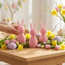 Article Lapin de Pâques décoratif, symbole de printemps pour la décoration intérieure, 13 cm, lot de 3