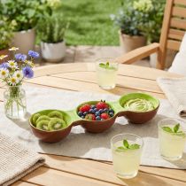 Article Bol en céramique à motif kiwi, décoration estivale pour un service élégant de tapas et d'en-cas, 30 cm