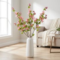 Article Branche artificielle de cerisier en fleurs, touche printanière pour la maison, 125 cm