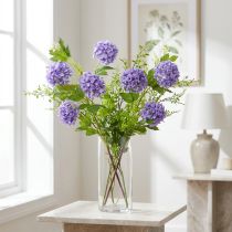 Article Boule de neige fleurs artificielles fleur violette 5 ombelles L78cm 2pcs