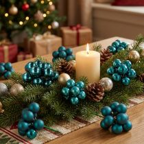 Article Mini boules de Noël en mélange mat brillant avec baies effet miroir, 20 mm, 140 pièces