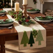 Article Chemin de table Noël sapins vert 140x41,5cm